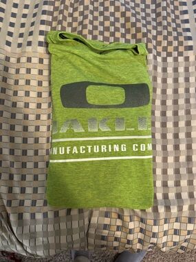 Oakley Lime Green Logo Tee with White Print